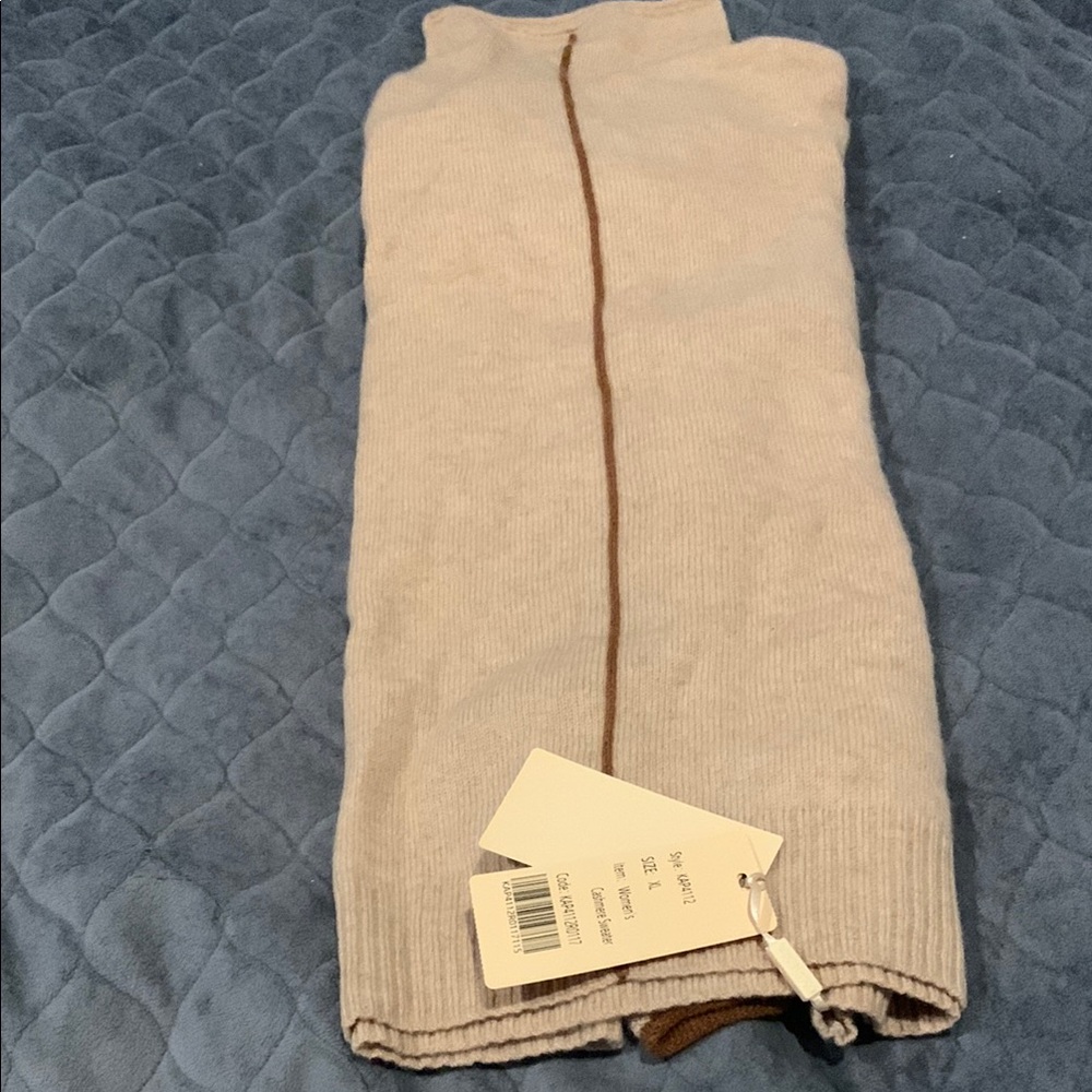 Cream Cowl Neck Sweater with Knit Texture